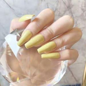 Yellow Press On Nails